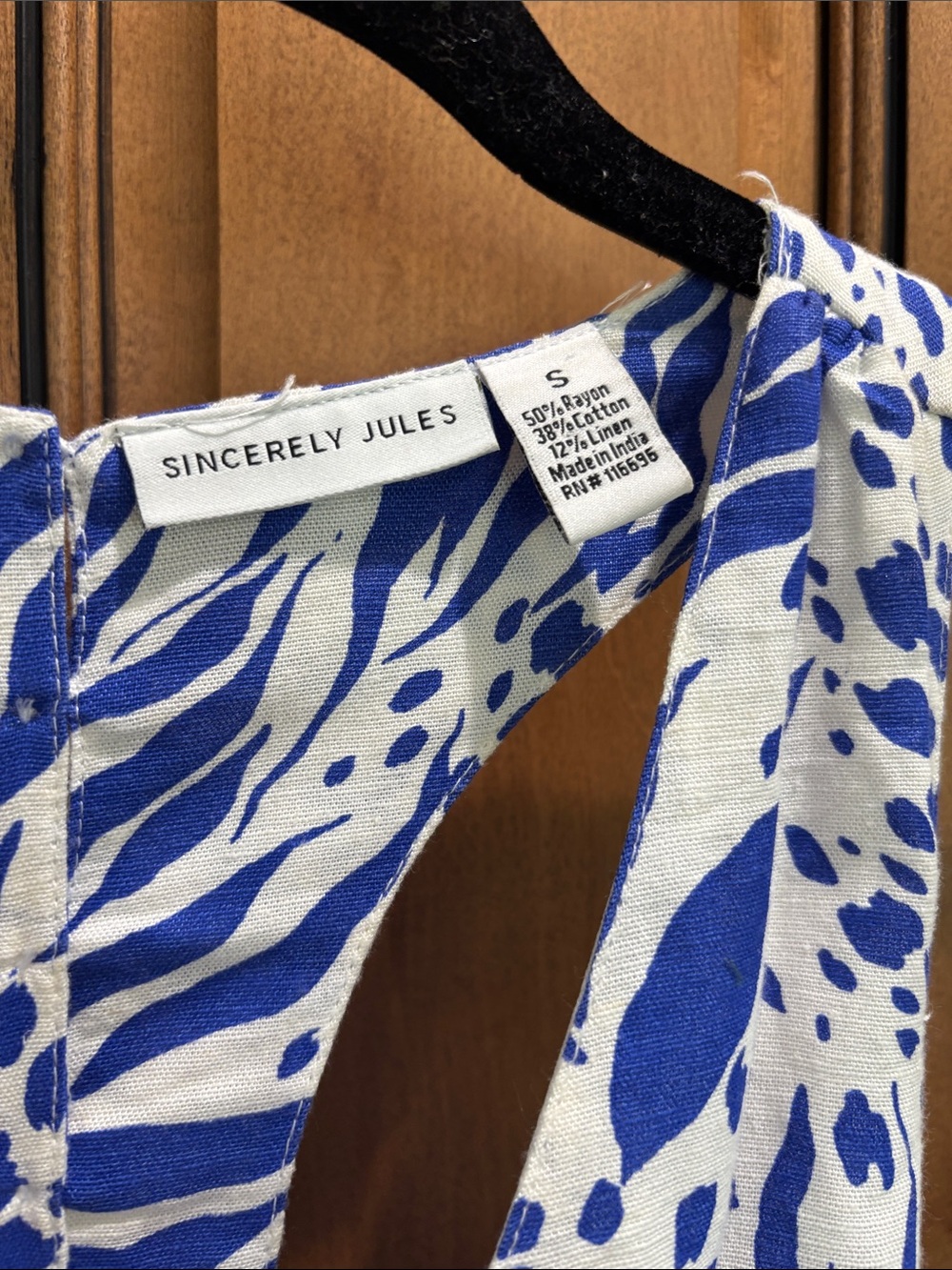 Sincerely Jules Blue & White Printed Maxi Jumpsuit - Picture 2 of 7